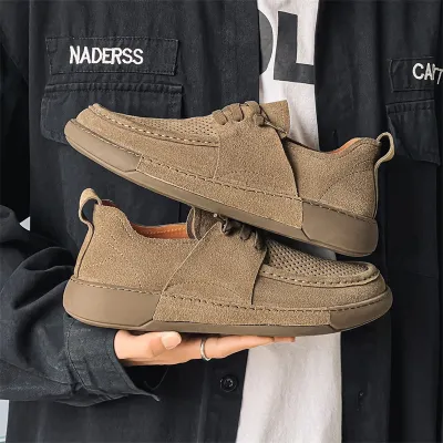 Breathable Cow Suede Leather Casual Shoes